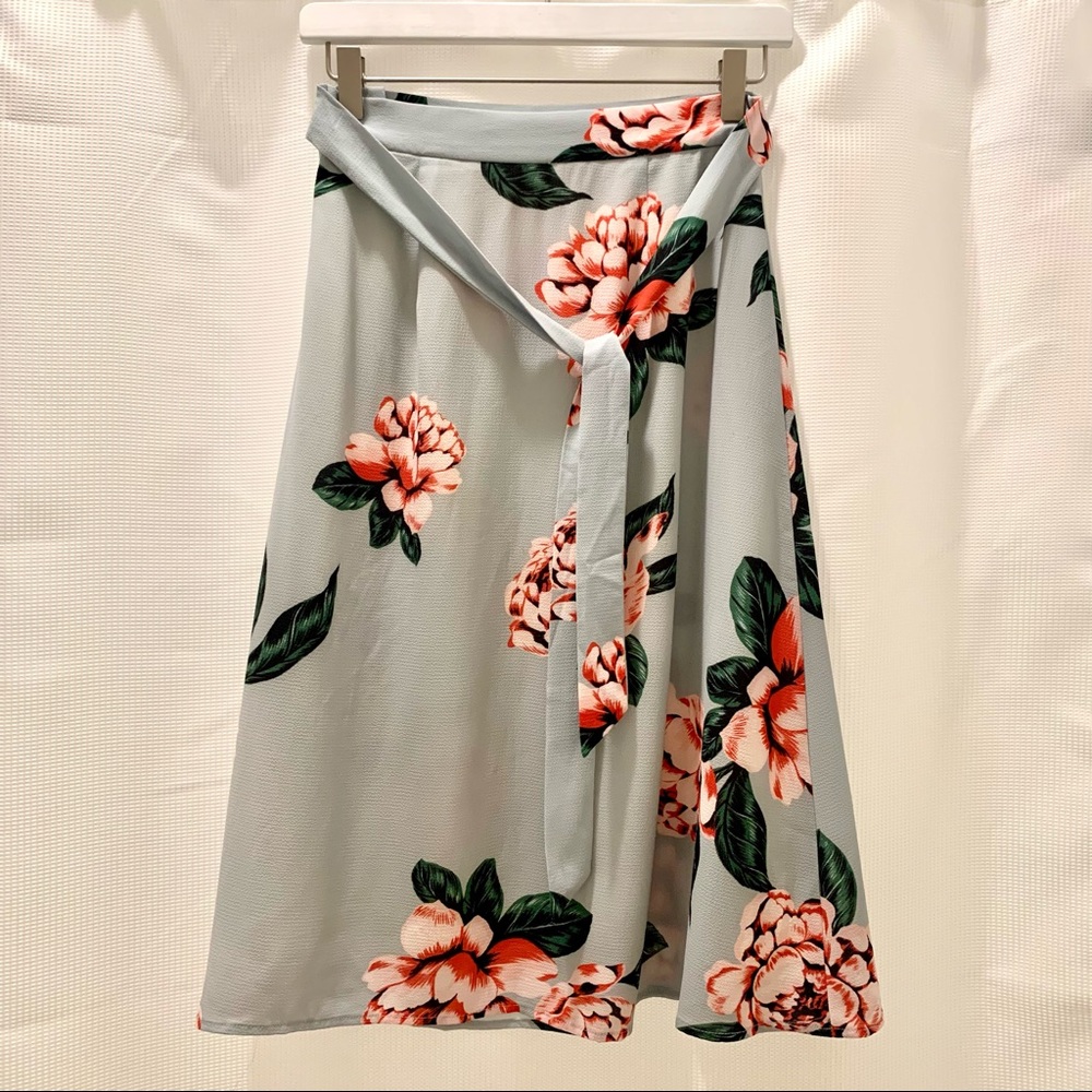 Anthropologie Floral Summer Midi Skirt